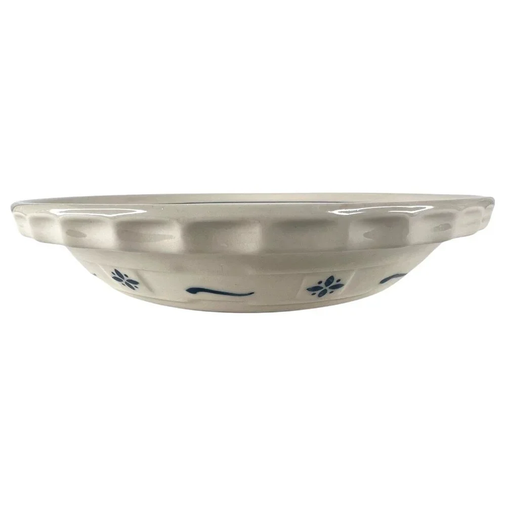Longaberger‎ Pottery Grandma Bonnies Woven Traditions Pie Plate Classic Blue 10”